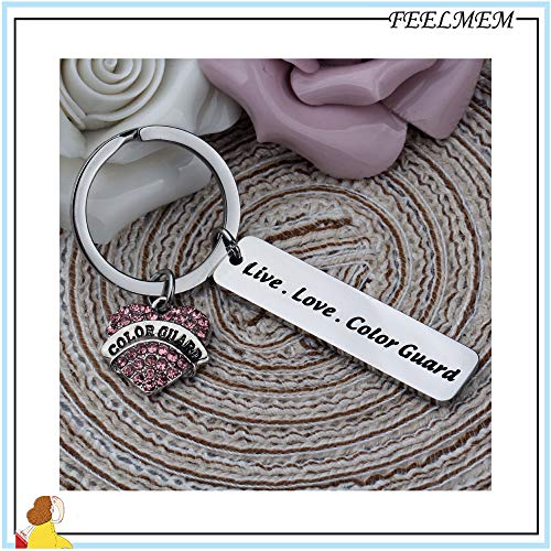FEELMEM Color Guard Jewelry Color Guard Live Love Charm Keychain Winter Guard Senior Grad Gift Flag Girl Jewelry3