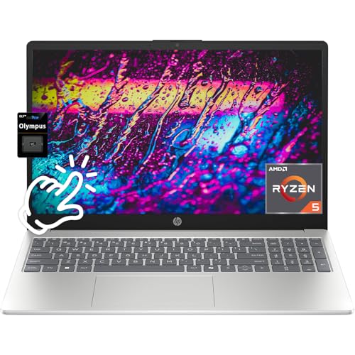 Image of HP 15.6 inch Touchscreen Laptop, AMD Ryzen 5 7520U(Up to 4.3 GHz), 8 GB RAM LPDDR5, 512 GB SSD, AMD Radeon Graphics, HD Private Webcam, HDMI, Wi-Fi 6, Bluetooth, Anti-Glare, Windows 11 Pro, Silver
