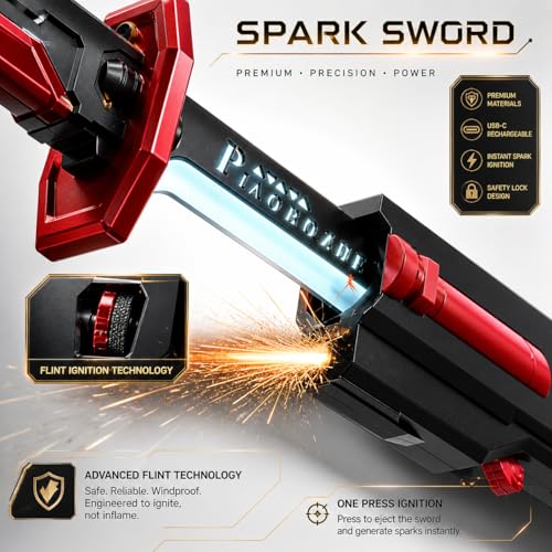 Image of NeonWarrior Anime LED Sword Toy | 7-Color Glowing Katana with Smoke Mist, Spark Effects & Sound Action | Cosplay Roleplay Party Prop Display Collectible Sword