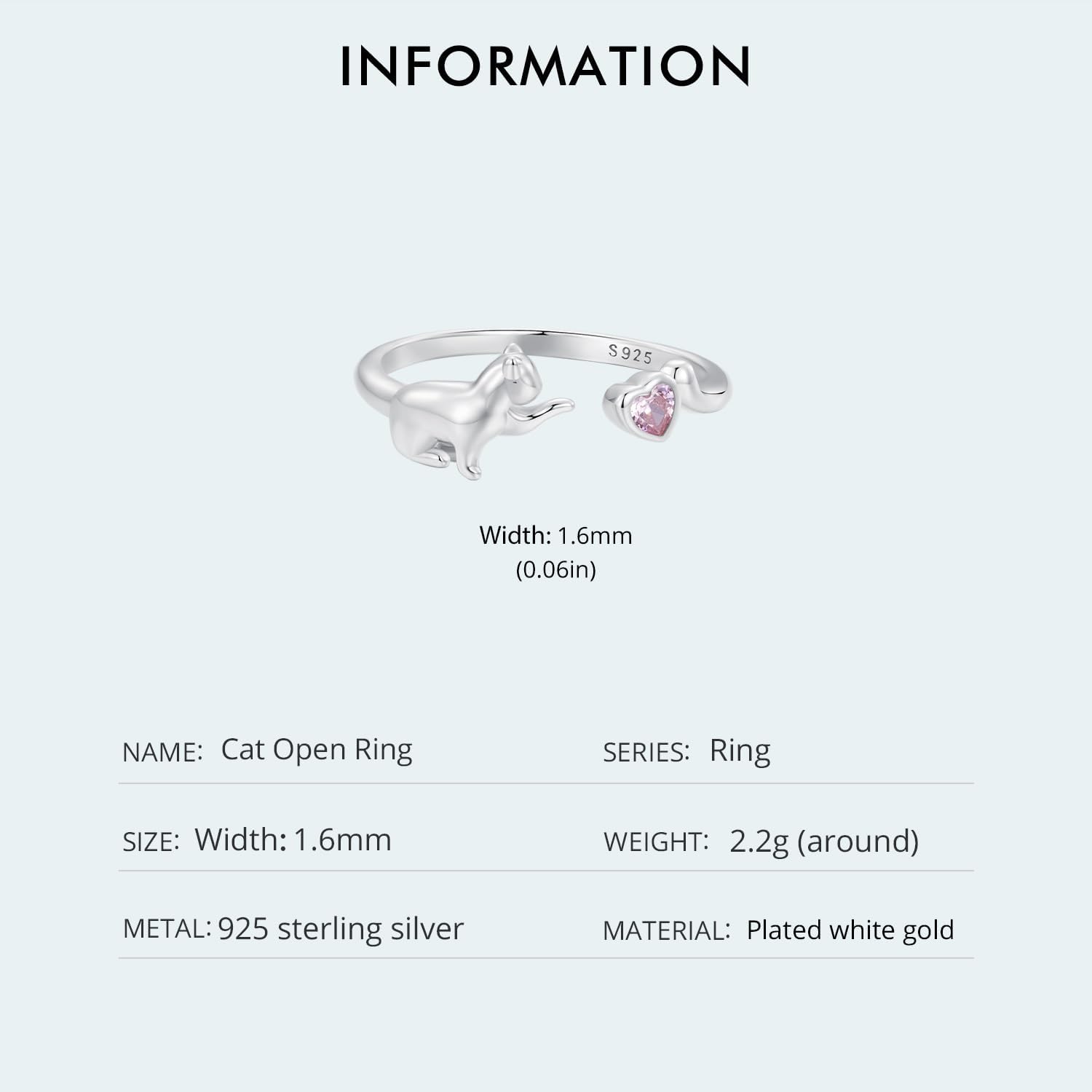 VOROCO Sterling Silver Adjustable Open Ring Trendy Elegant Unique Open Ring Cat paw print Sunflower Koi Fish Ring for Women Jewelry Gift - Image 5