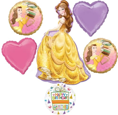 Princess Belle Birthday Party Supplies 6pc Beauty and the Beast Balloons