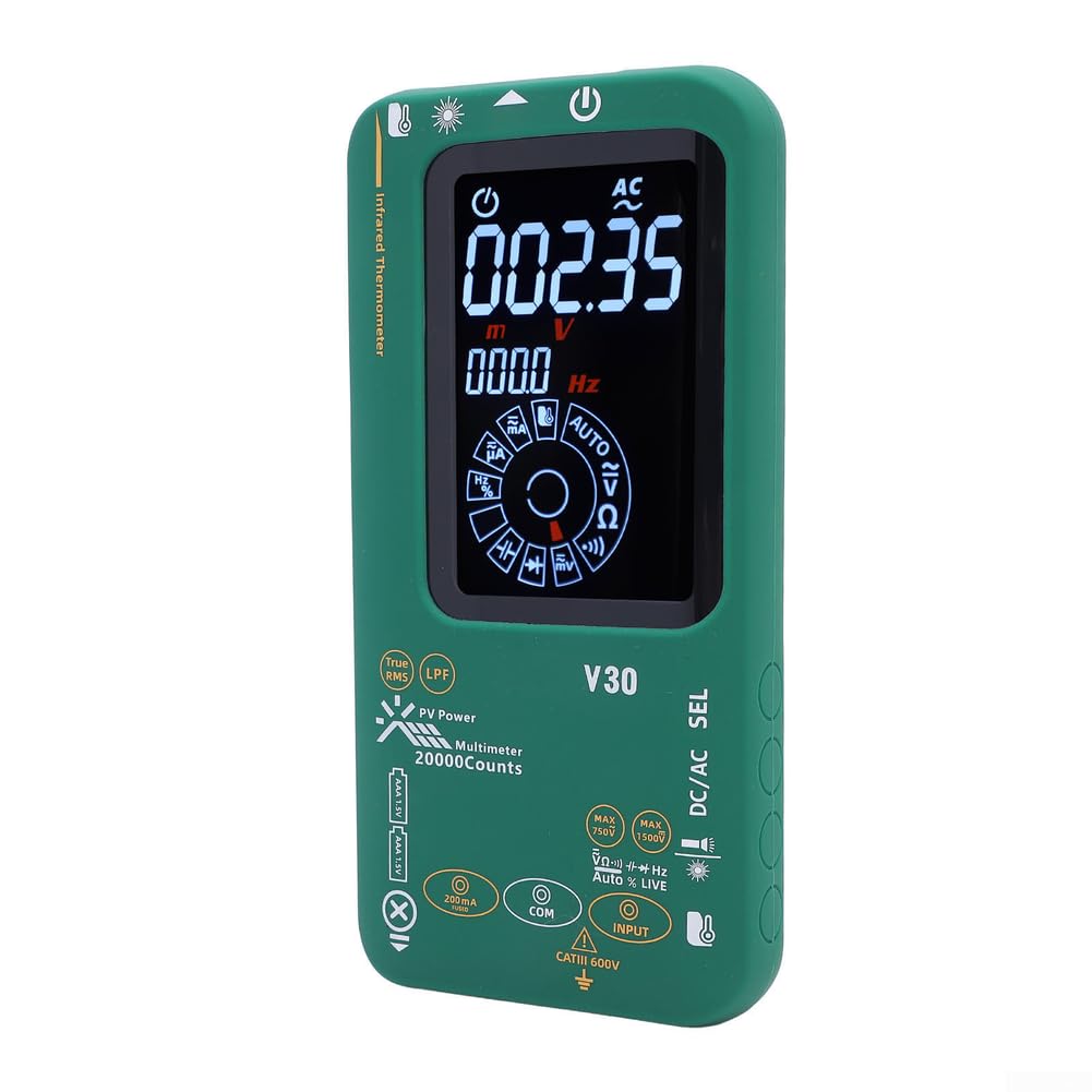 V30 - Multimetro a infrarossi fotovoltaico intelligente con 20000 conteggi, doppia potenza, attivazione corrente automatica, guscio in silicone morbido per pannello solare