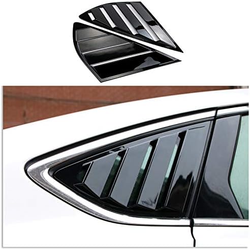 ruihe 2pc Shiny Black Rear Quarter Panel Window Side Louvers Vent Fit for Ford Fusion Mondeo 4D Hybrid Energi 2013 2014 2015 2016 2017 2018 2019 2020