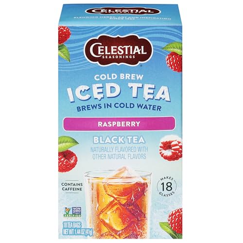 Image of Celestial Seasonings Cold Brew Raspberry Black Iced Tea 18 Tea Bags