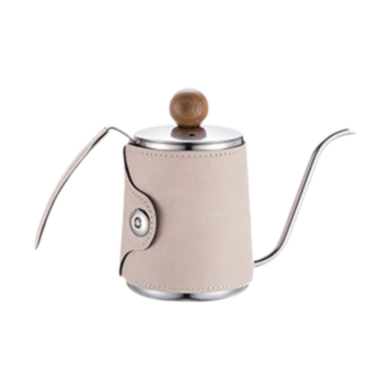 Bouilloire col de cygne anti-brûlure beige pour un versement de café précis
