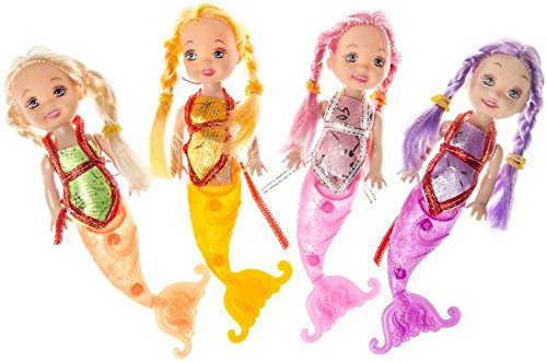 Preisvergleich Produktbild Partynelly 8x Puppe Meerjungfrau, Mitgebsel Mädchenparty, Nixenparty, Meerparty, Poolparty