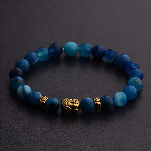 Agate bleue pierre naturelle pour couple : finis les bracelets trop petits