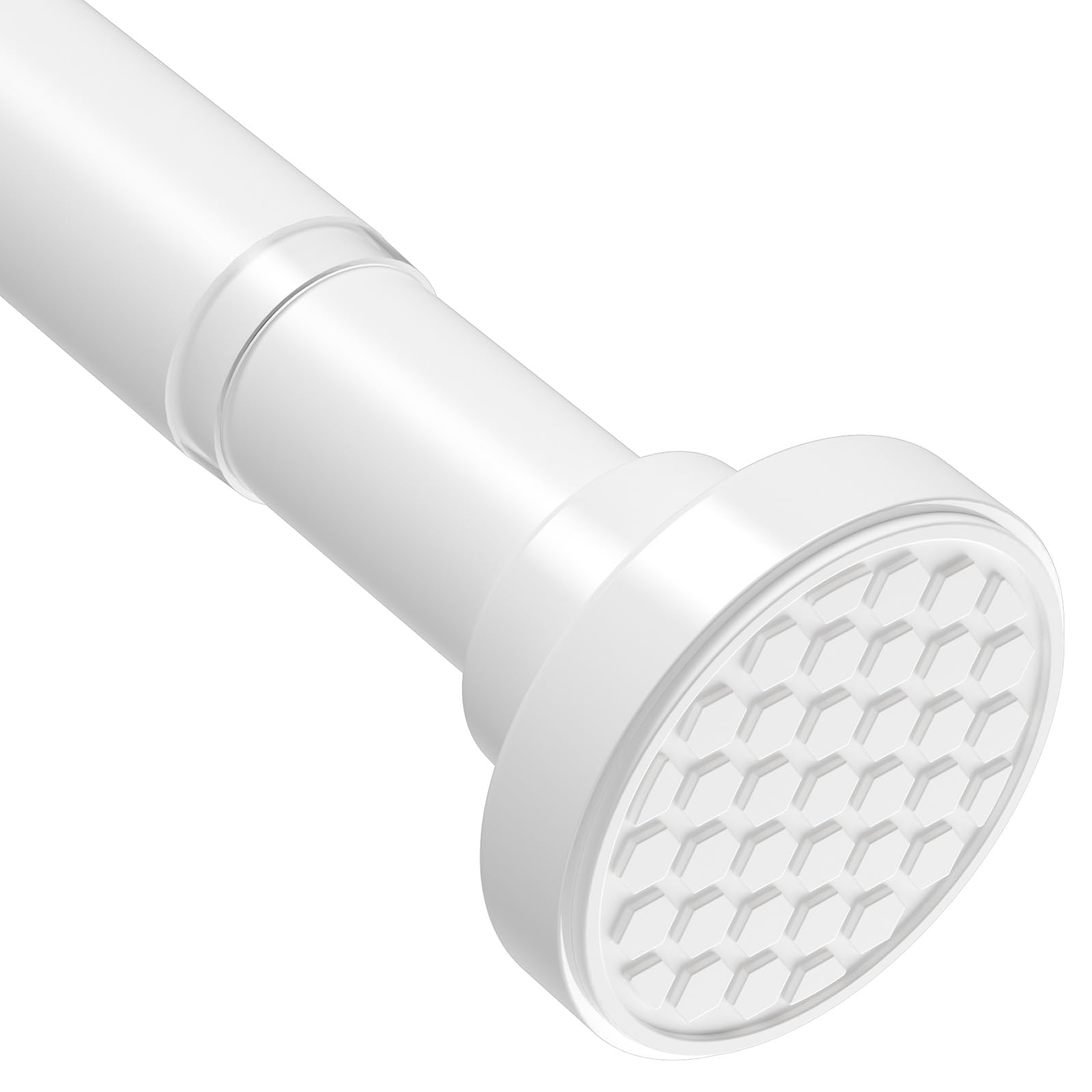 AIZESI Tension Rods for Curtains 101-288cm White Shower Curtain Pole Extendable Curtain Poles,Spring Tension Rod No Drill Adjustable Curtain Rod for Clothes Windows,Bathroom