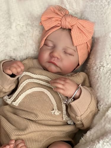 Muñeca bebé realista de 18 pulgadas con pelo pintado a mano miniatura 1