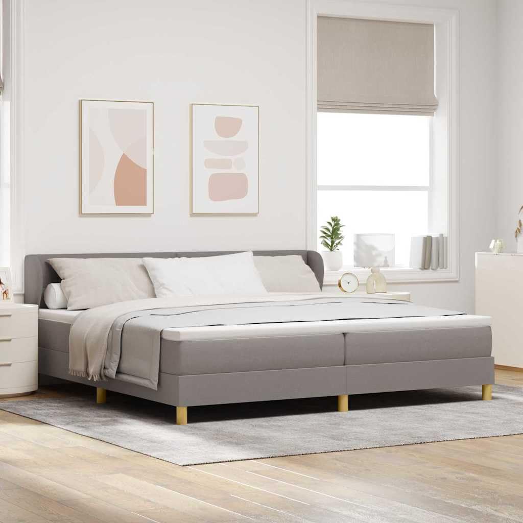 vidaXL Łóżko sprężynowe Z zagłówkiem Ciemnoszary 200 x 200 cm tkanina | Każda sprężyna dostosowuje się do Twojego ciała, dając lepsze wsparcie, Umożliwia swobodny przepływ powietrza,