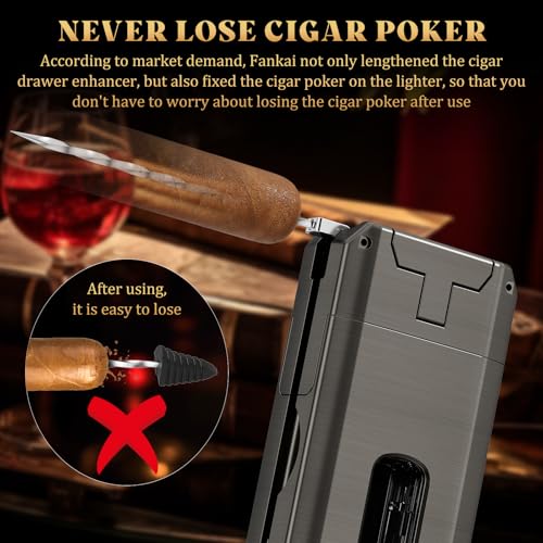 Encendedor para cigarros con cortador y llama doble miniatura 3