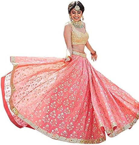 Bridal4Fashion Women's Rubber print lehenga choli With Dupatta.