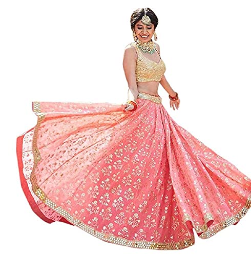 Bridal4Fashion Women's Rubber print lehenga choli With Dupatta.