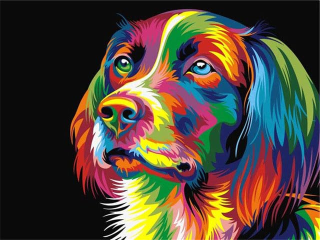 Peinture par numéros animaux 50 x 40 cm pour s'initier à l'art
