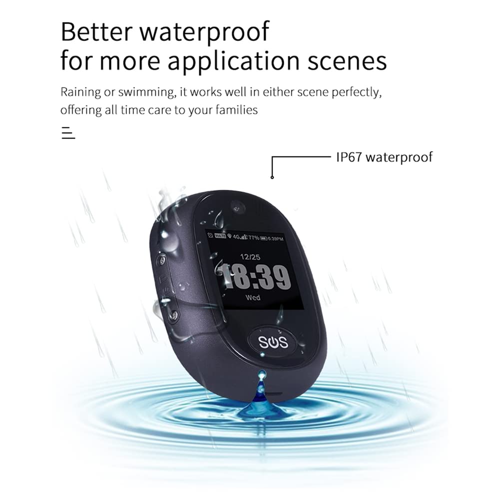 melairo Colgante de Seguimiento GPS 4G V45 para NiñOs Mayores Mini GPS Rastreador Personal Alarma Reloj Parlante una Prueba de Agua (Rojo)