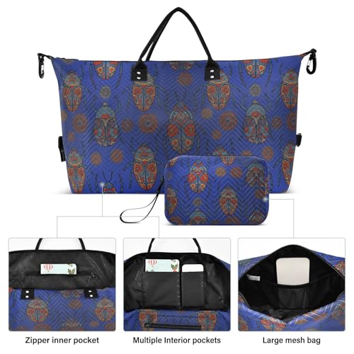 Mandala Animals Travel Duffel Bag for Men Women with Makeup Bag Weekend Overnight Carry On Bags for Airline Under Seat Travel2