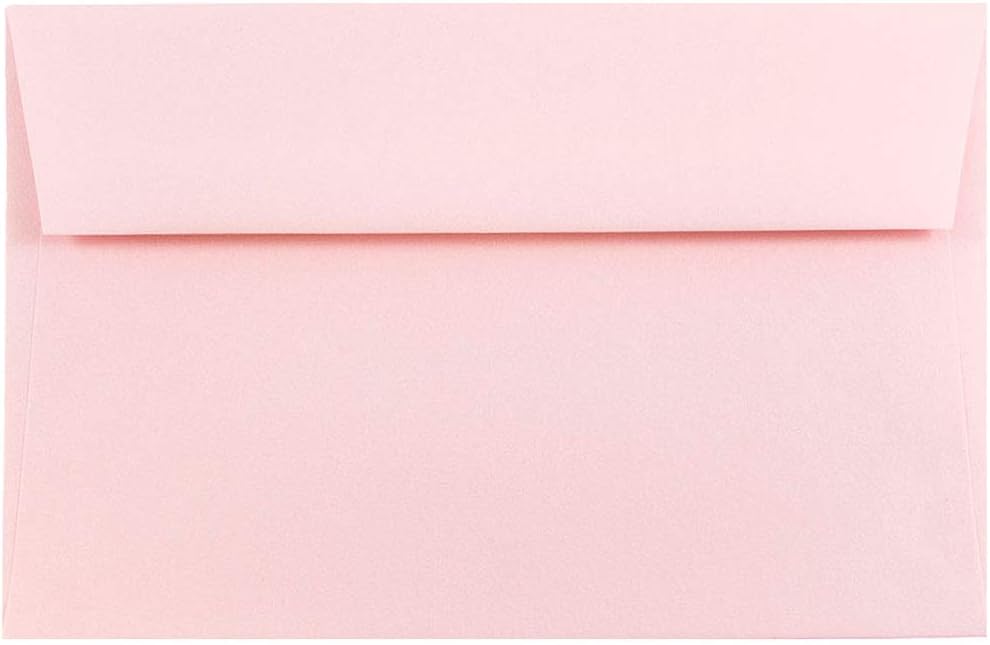 JAM PAPER A9 Premium Invitation Envelopes - 5 3/4 x 8 3/4 - Baby Pink Pastel - 50/Pack