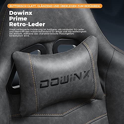 Dowinx verstelbare gaming chair PC-bureaustoel met voetsteun, game stoel met massage-lendensteun, ergonomische PU… - Image 3