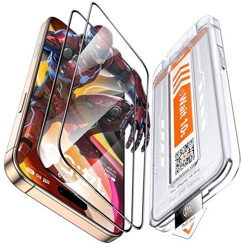 LK 2-Pack iPhone 17/16 Pro Tempered Glass Screen Protector