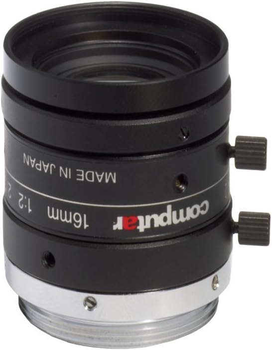 Computar M1620-MPW2 2/3" 16.0mm F2.0 C-Mount Lens w/Locking Iris & Focus, 5 Megapixel, Ultra Low Distortion