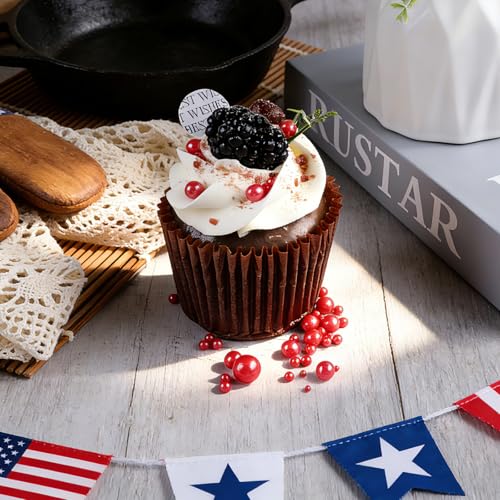 Image of 4th of July Red White and Blue Sprinkles for Cake Decorating, Patriotic Pearl Sprinkles 7.8oz 4 Colors Mix for Cake Cupcake Cookie Baking Donuts Ice Cream Toppings