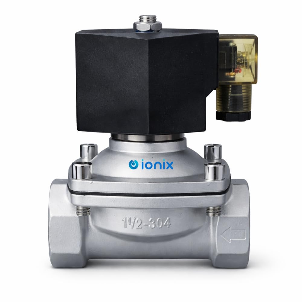 IONIX Stainless Steel Solenoid Valve 1.5 Inch 220V AC Normally Closed NC Valve for Water, RO Plant, Industrial Automation, Irrigation, Overhead Tank Control SS Electric Valve-image-38
