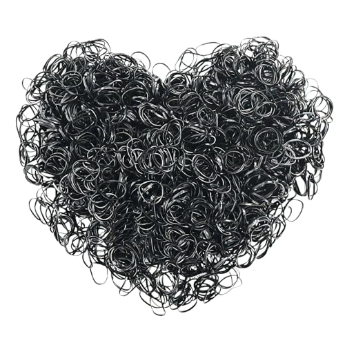 KEYRI 3000 Pezzi Mini Elastici Gomma Morbidi per Bambini Capelli di Bande Intrecciare Elastico Morbidi Treccine Elastici Capelli Piccoli per Treccine Colorati per Capelli Piccoli Bambina (Nero)