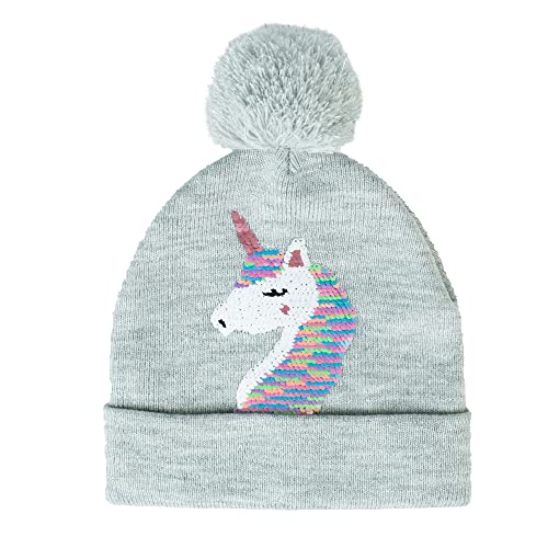 Gifts Treat Chapeau pour Fille, Bonnet Unicon Hat pour Enfants (Licorne Paillette Grise, Une Taille) Cover