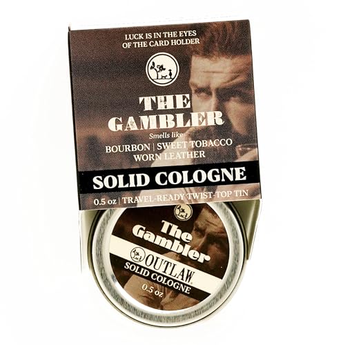 The Gambler Bourbon-Inspired Solid Cologne - Whiskey, Old-fashioned Tobacco, and a Hint of Leather in a Pocket-Sized Tin - Men’s or Women’s Cologne - Outlaw