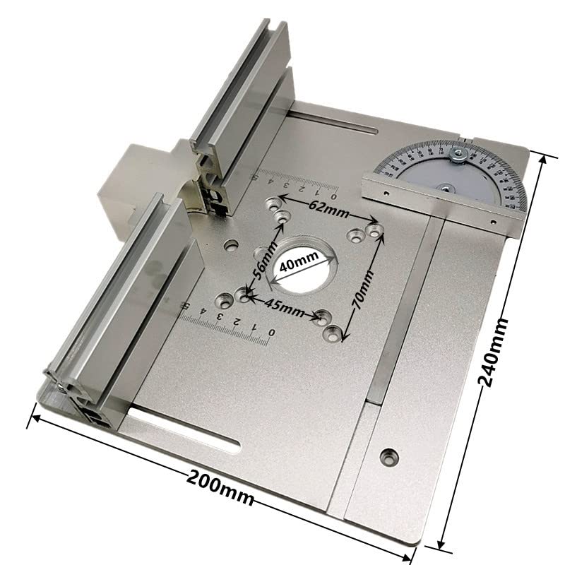 Table de routeur plaque d'insertion aluminium et guide d'onglet de menuiserie - 5