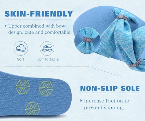 Image of KuaiLu Womens Dressy Bow Sandals Arch Support Yoga Foam Cushion Comfortable Walking Slides Open Toe Summer Beach Indoor Outdoor Slippers
