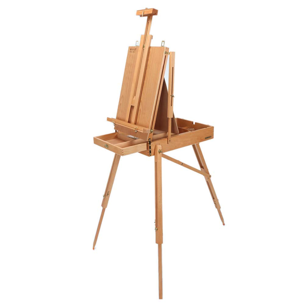 CWCQGH Easels Easel Adjustable Stand Table and Portable Wooden Floor 85cm-185cm Art Supplies