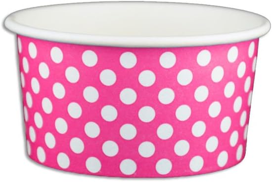 6 oz Yogurt Paper Cups- 1000 Count (Polka Dot Orange)