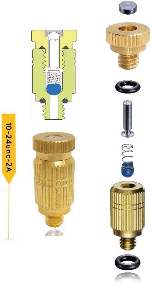 120pcs Mister Nozzle for Outdoor Cooling System High Pressure Brass Misting Nozzles for Humidification Atomizing Misting Sprayer Fog Nozzles for Garden, Landscaping, Dust Control (Size : 0.4mm)