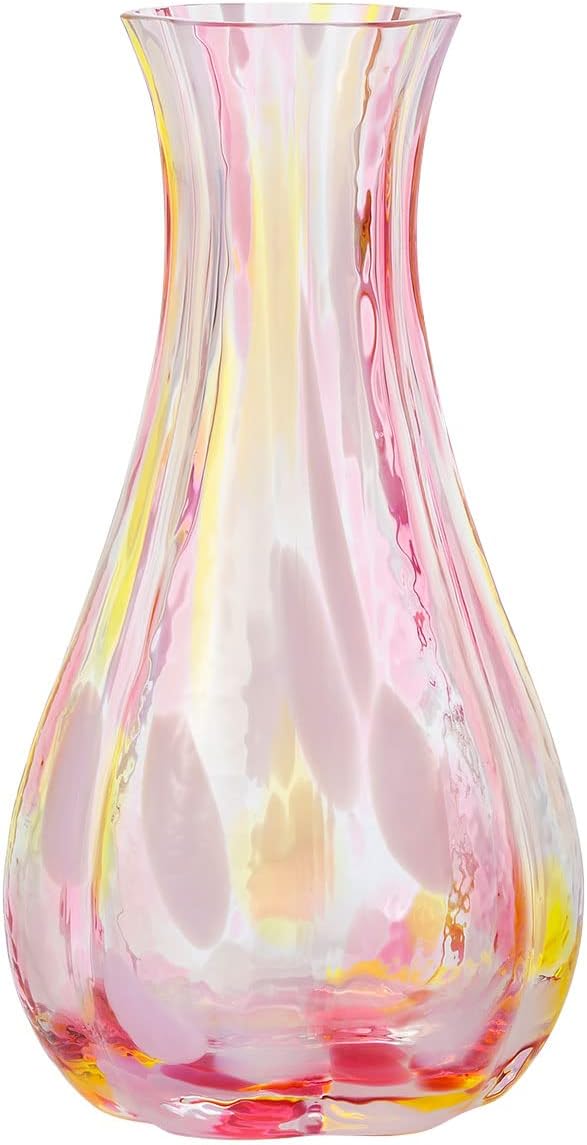 ADERIA F79795 Tsugaru Vase Vase Sunset Orange Flower Base Stylish Glass Vase Vase Vase Container Gift Women Mother's Day Father's Day Husband and Wife Men Housewarming Celebration Wedding Greetings