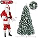 Yaheetech 6ft Pre-lit Christmas Tree, Snow Flocked Artificial Christmas Tree with 64 Snow Pinecones & 920 PVC Branch Tips & 250 Warm White Lights, White & Green