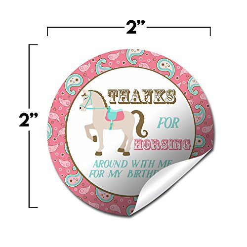 Horse Back Riding Park Birthday Party Sticker Labels, 40 2" Party Circle Stickers By Amandacreation, Great For Party Favors, Envelope Seals & Goodie Bags #TOP4