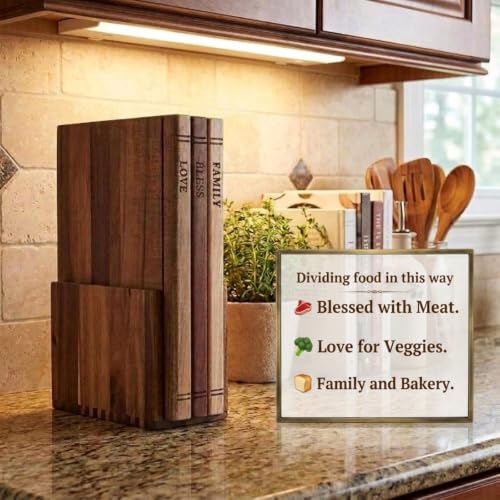 Set de 3 Tablas de Cortar en Forma de Libro Acellegic de Madera Acacia con Soporte, 13"x9.5" miniatura 2