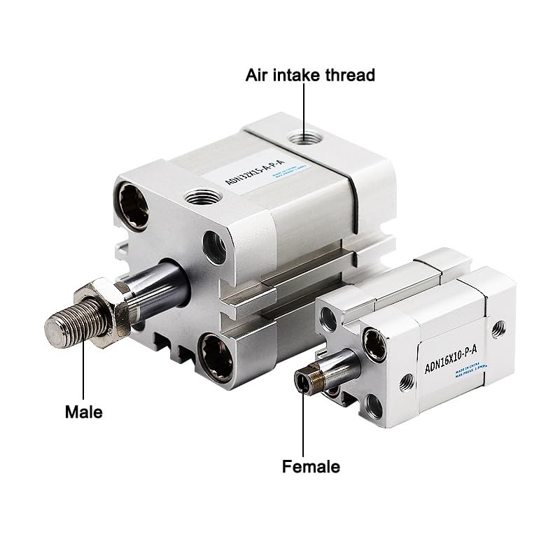 Vérin ADN petit cylindre carré double action filetage externe ADN80 - 4