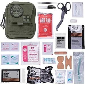 TACTICON V2 Standard IFAK Trauma First Aid Kit | EMT Survival Med Kit | Chest Seal | Israeli Bandage | Bandages | Belt or MOLLE Attach | Tactical Emergency Medical Pouch