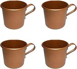 Kit Jogo 4 Caneca Copo Moscow Mule Alumínio Cor Cobre 250ml Festa Casamento Eventos