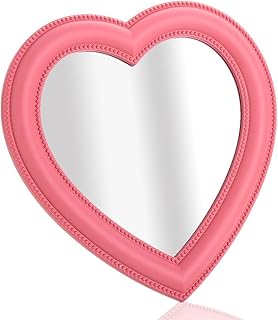 Utavu Espejo de maquillaje con forma de coraz...