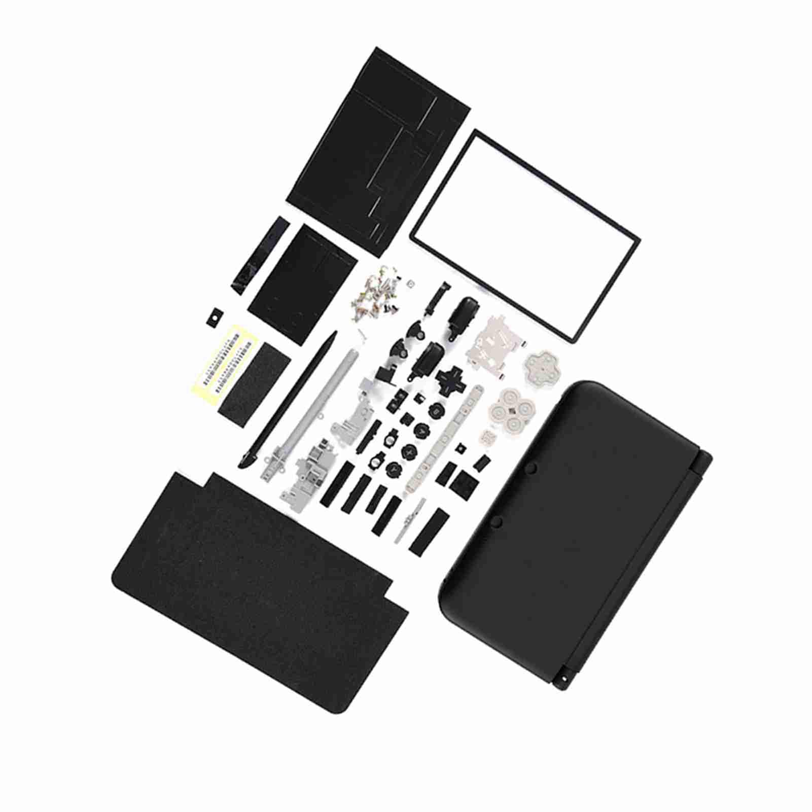 Estuche de Carcasa Completa, Piezas de Reparación Kit Completo de Carcasa de Repuesto para 3DS XL Negro (Negro)