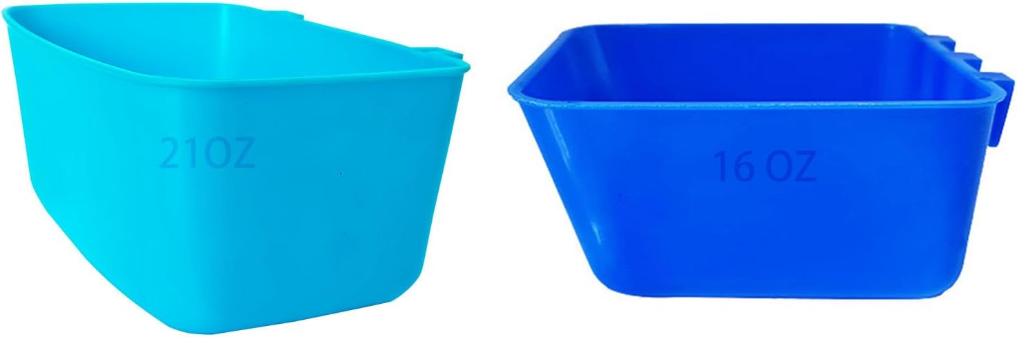 12 Pack Feeder Waterer Chicken 21 oz Food Water Cage Cups + 20 Pack 16 oz Birds Feeders Seed Bowl Feeding Watering Dish