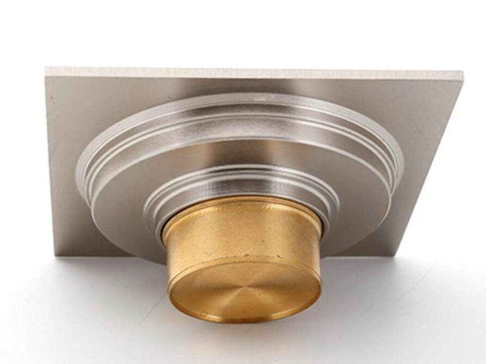 VVW&LIU Ottone Nero Opaco Stile Quadrato Oro Ros¨¨ Scolapiatti Oro Piletta di Scarico Bagno Nichel Spazzolato Scarico Doccia, Nichel Spazzolato