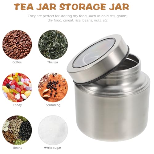 Tarro de acero inoxidable con tapa sellada transparente para café en grano 4
