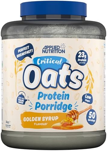 Applied Nutrition Critical Oats - Protein Oats, Porridge with ISO-XP Whey Protein Isolate, Healthy Breakfast and High Protein Snack (3kg - 50 Servings) (Golden Syrup)
