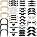 48 Pièces Nouveauté Moustaches Autocollantes, Auto-Adhésives Faux Moustache, Fausses Moustaches Set, pour Fête Costumée, Fête d'anniversaire, Déguisements et Performa