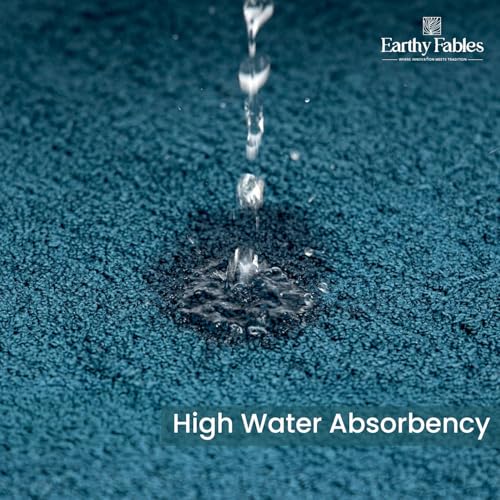 Image of Earthy Fables Soft Microfiber Rectangular Bath Mat - Loop Pile,Quick Dry,Anti-Skid,Water Absorbent,Non-Slip,Machine Washable Floor Rug,Shower Mat,Door Mat for Bathroom,Bedroom,60x40 cm - Navy Blue