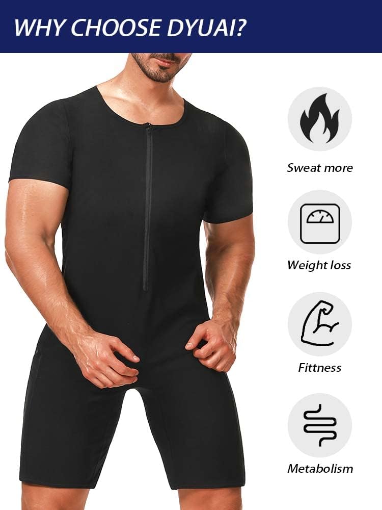 Sauna Suits for Men Sauna Sweat Shirt Heat Trapping Vest Full Body Shaper Workout Top with Shorts Exercise Fitness